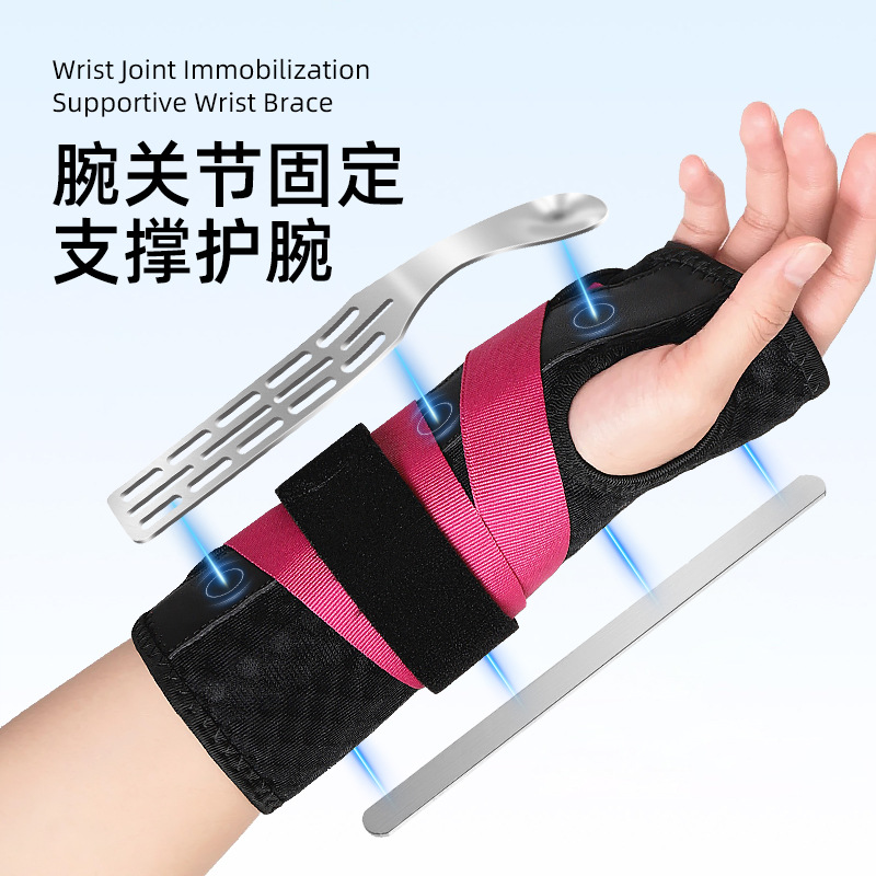 Cross-border support 3-in-1 strap wrist guard, breathable winding and fixing sports gloves, tendon sheath wrist joint wrist guard details Picture