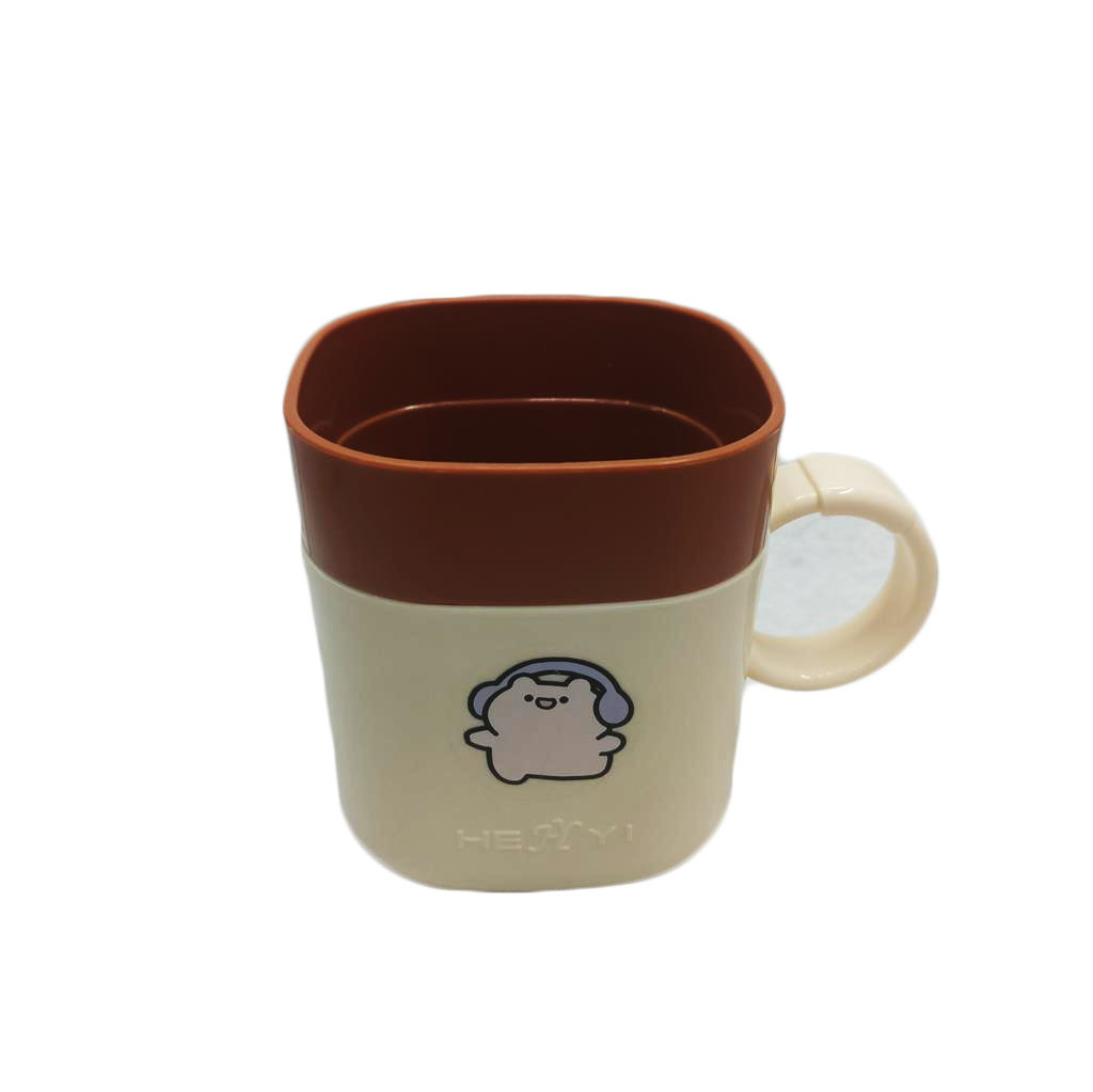 High appearance level transparent striped cup, two-color printed mouthwash cup, student brushing cup, creative square cup RS-202188 Specification image