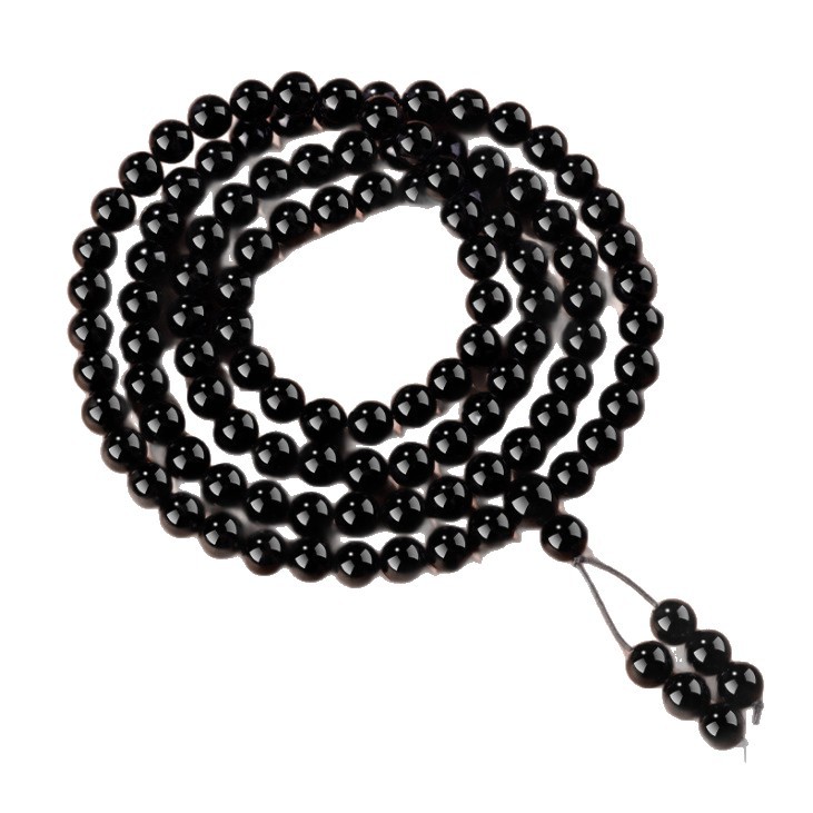 Natural obsidian bracelet with 108 golden obsidian prayer beads. Wholesale of multi-circle bracelets and beads for men and women in the Year of the Snake and zodiac year Item Picture