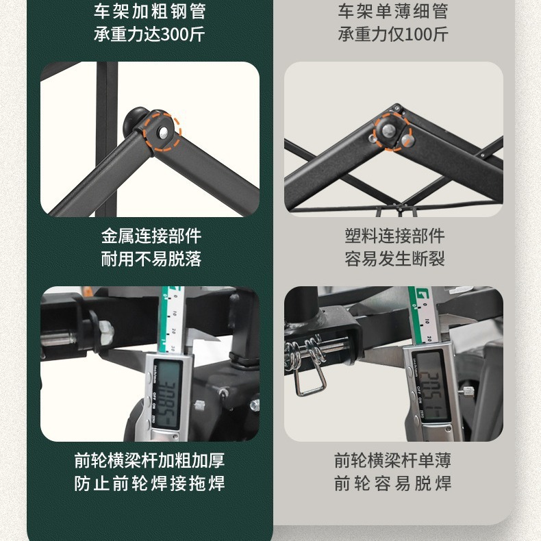 厂家露营推车可折叠户外小推车野餐车营地拖车摆摊桌板  露营推车产品图