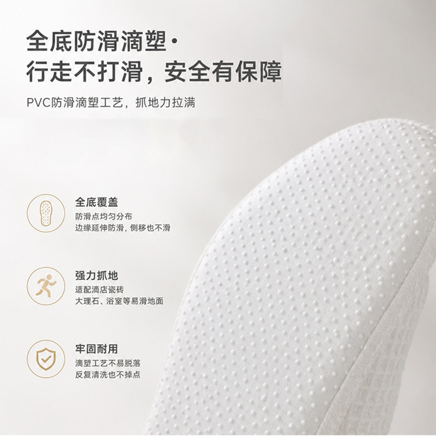 White Waffle extra wear slippers, anti-odor massage magnetic comfortable women's disposable home slippers Specification image