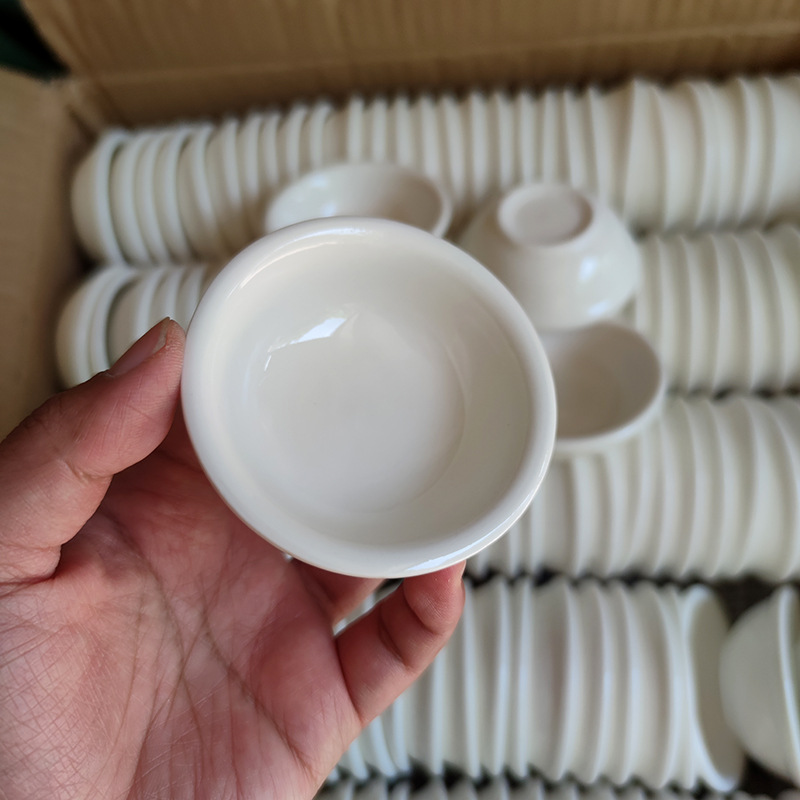 加厚款陶瓷味碟3英寸蘸料碟消毒餐具调料碟醋碟纯白圆形加深料碟