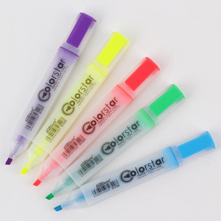 Factory direct supply Tianfeng flat highlighter, transparent highlighter marker, 2320 plastic highlighter details Picture