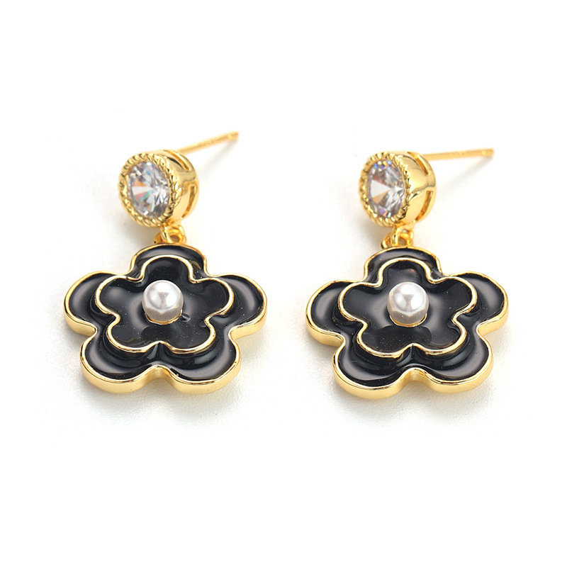 饰品/耳饰/耳环/锆石微镶毛坯耳环/锆石耳饰白底实物图