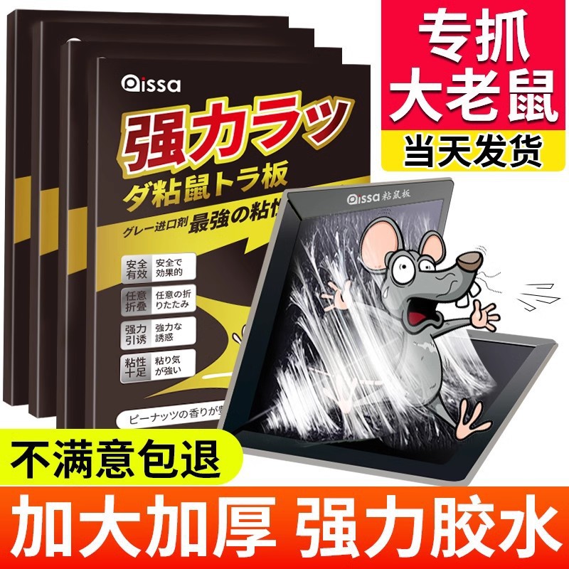 老鼠粘强力粘家用免诱饵捕鼠贴仓库厨房室内灭鼠神器工厂批发