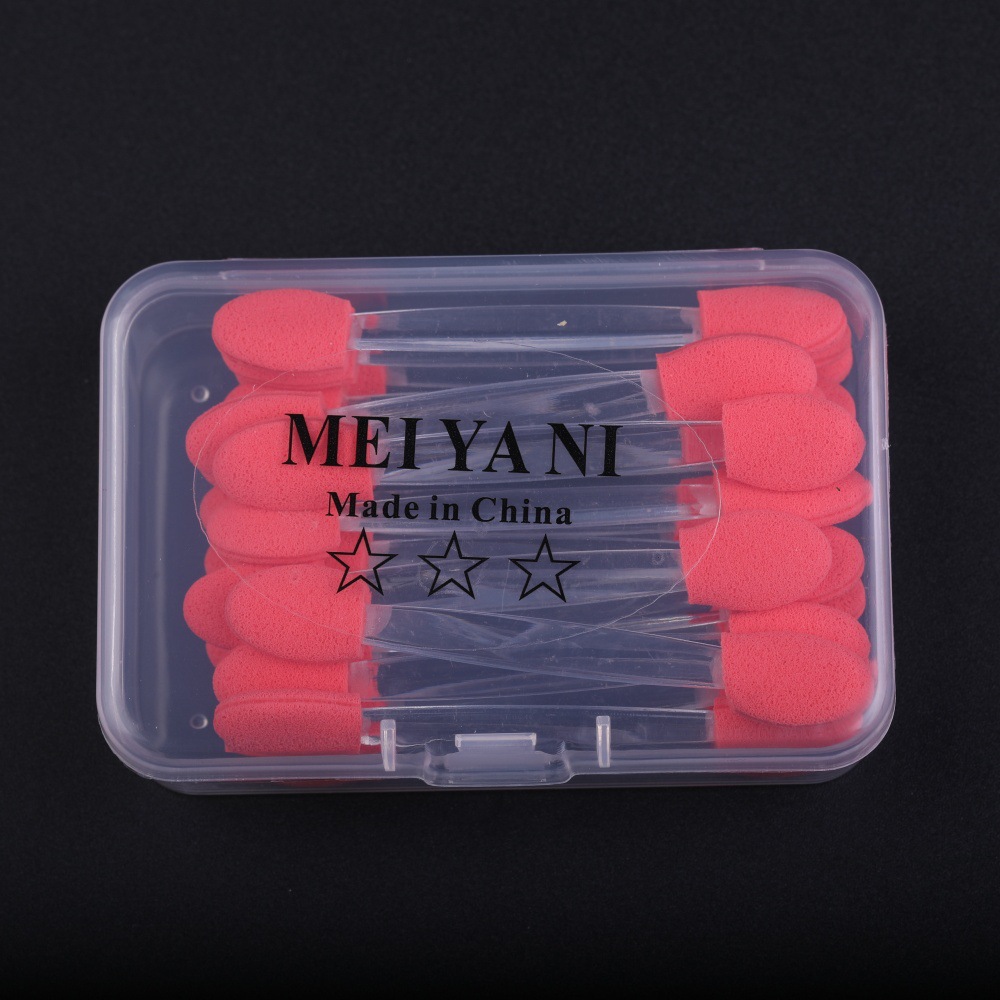 眼影棒一次性双头眼影刷海绵彩色修容刷眼部唇刷美妆工具细节图