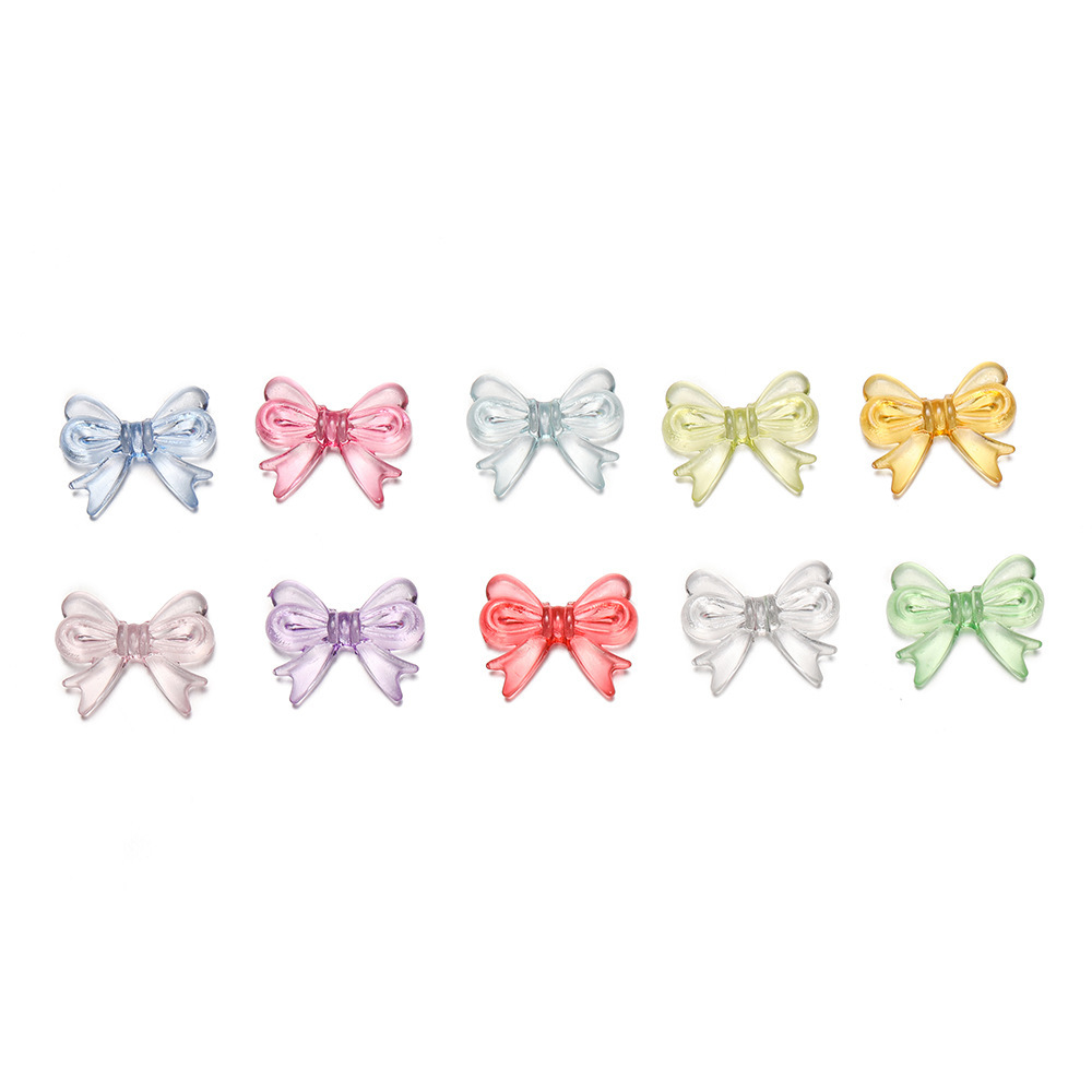 diy mobile phone chain, handcrafted material accessories, acrylic transparent bow, colorful candy colors, cute butterfly beads Application Scenario
