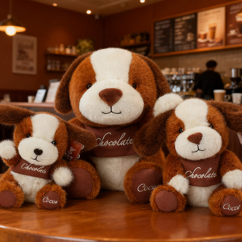 Wholesale of best-selling Maillard color series puppy plush toys, baby soothing dolls and children's birthday gifts details Picture