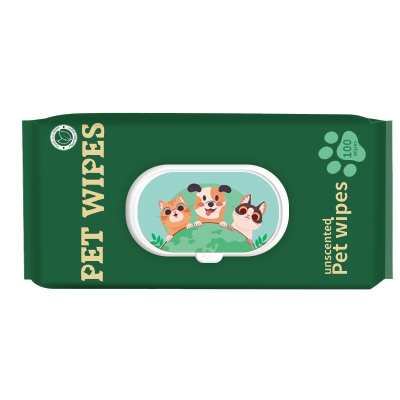Lemickey pet wet wipes 100-bottle no-rinse clean Tear stains. Special wet wipes for cats and dogs, absorbing water to remove tear stains Item Picture