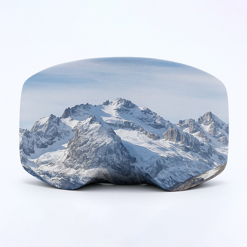【BERTON OUTDOOOR】 Ski goggles protective cover, dust-proof portable storage, snow mountain printed lens scratch-resistant snow goggles protective case Item Picture