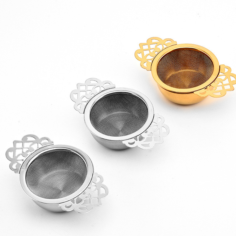Innovative new 304 stainless steel tea strainer, creative tea filter, teapot strainer, lace tea set accessories details Picture
