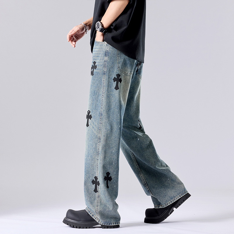 男士牛仔裤/牛仔裤/工作牛仔裤/男款牛仔裤系带/摆摊用小商品细节图