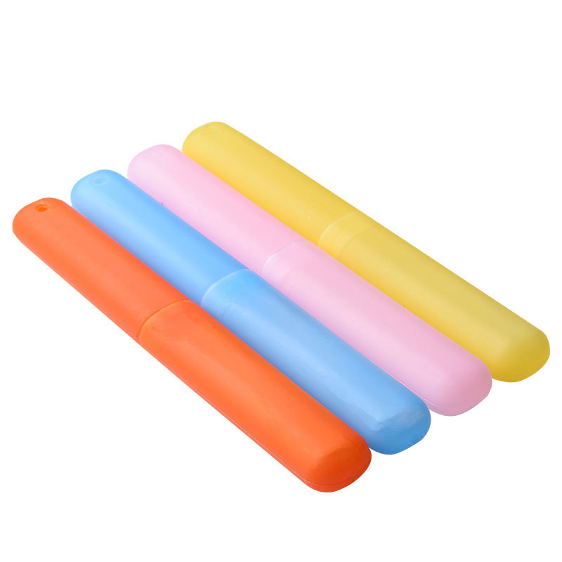 Travel portable toothbrush box, seven-color candy-colored transparent toothbrush bucket, wheat straw toothbrush cup in stock for wholesale Item Picture