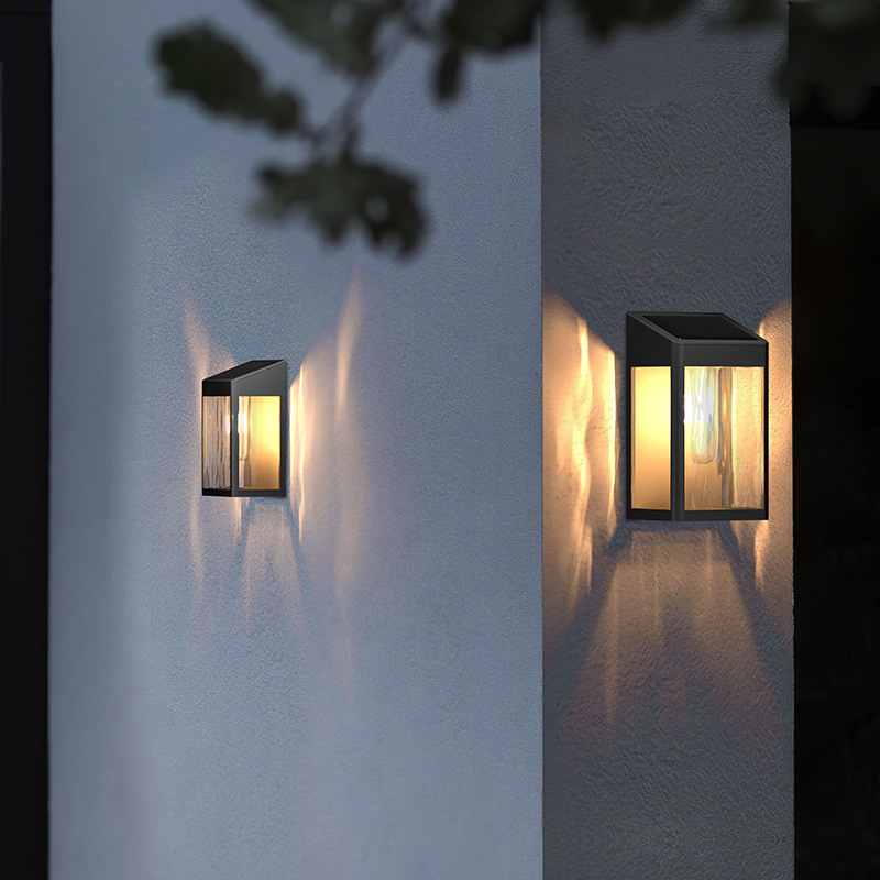 跨境户外太阳能壁灯户外防水钨丝灯感应庭院灯花园别墅小夜灯照明细节图