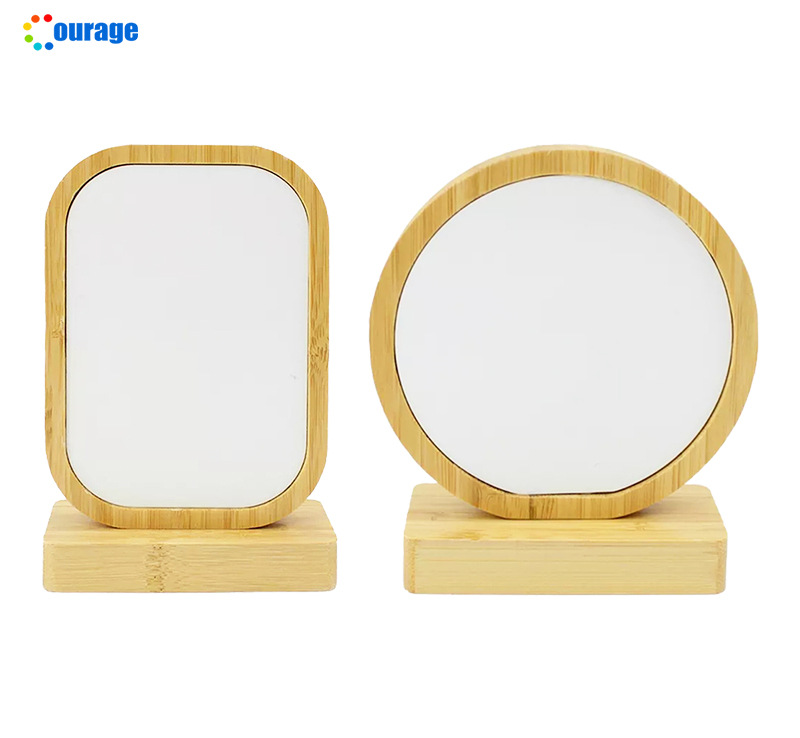 Modern and simple bamboo and wood photo frame table setting, table setting, parent-child commemorative decorative items, couple gifts, DIY commemorative photo frames Specification image