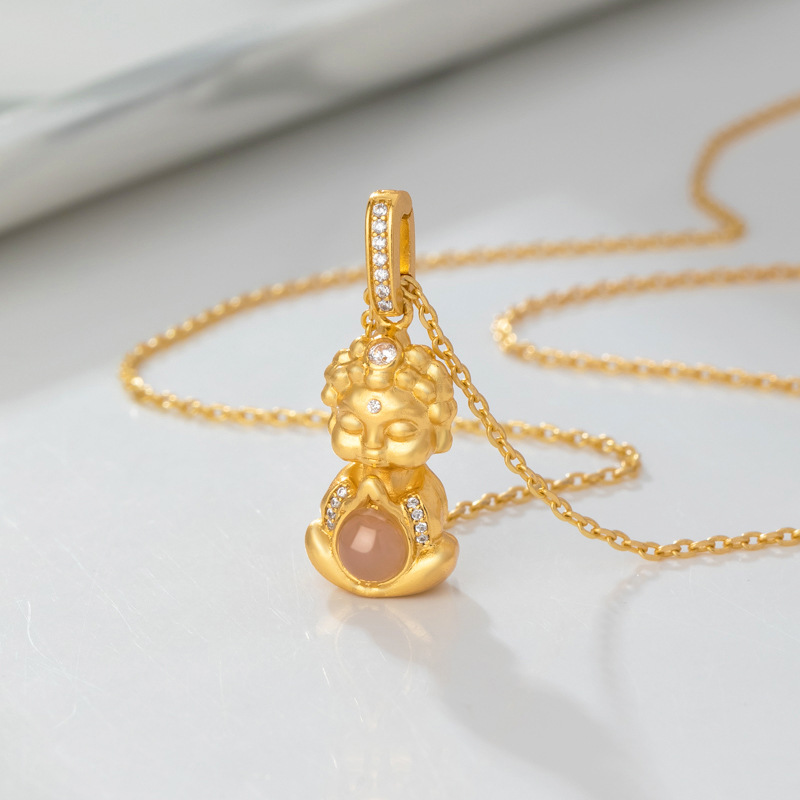 项链/不锈钢项链/珍珠项链/首饰/沙金产品图