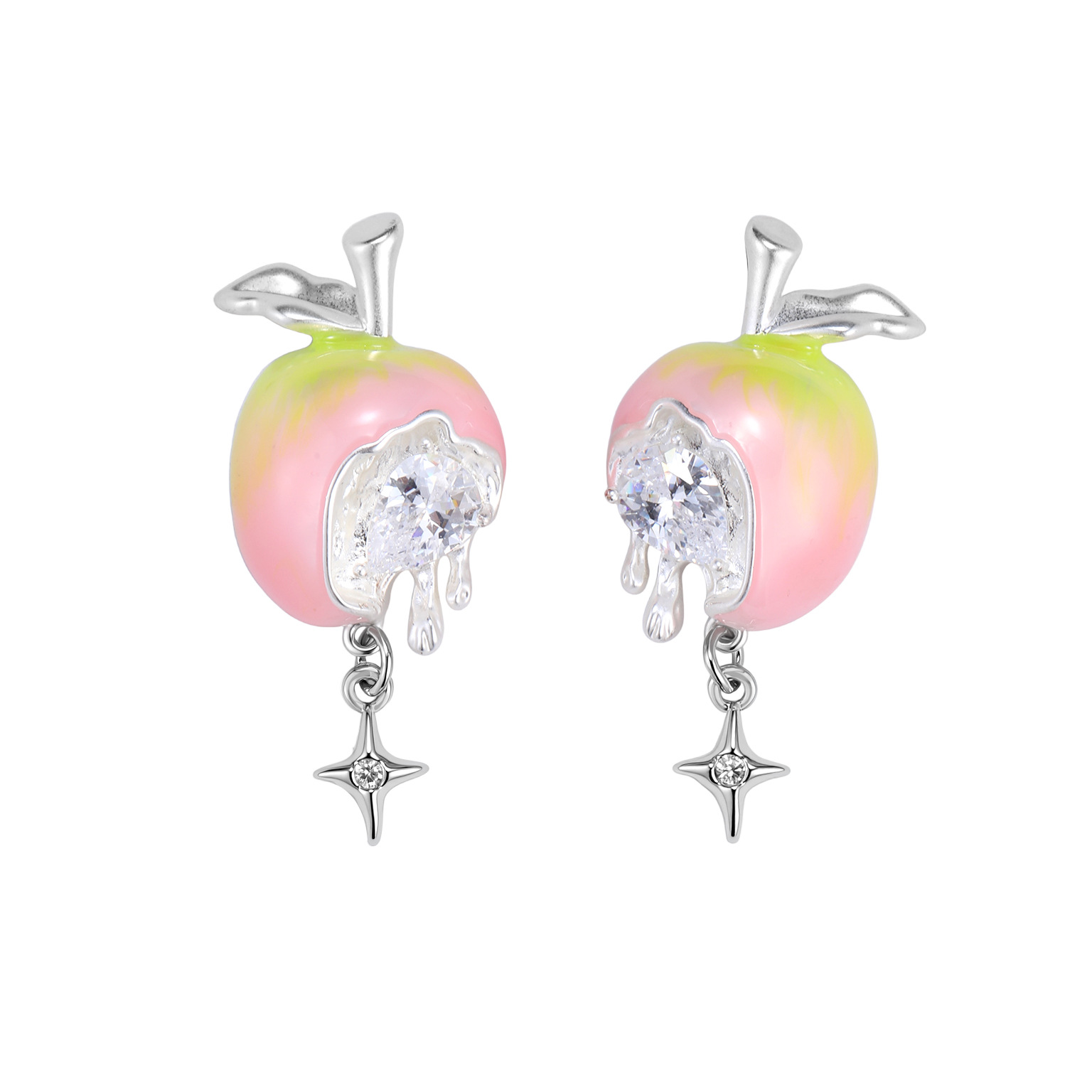 【 Customized 】 The soft-boiled apple series earrings feature a sweet and cool design for women, exuding an exquisite and high-end vibe, and are fashionable and stylish Item Picture