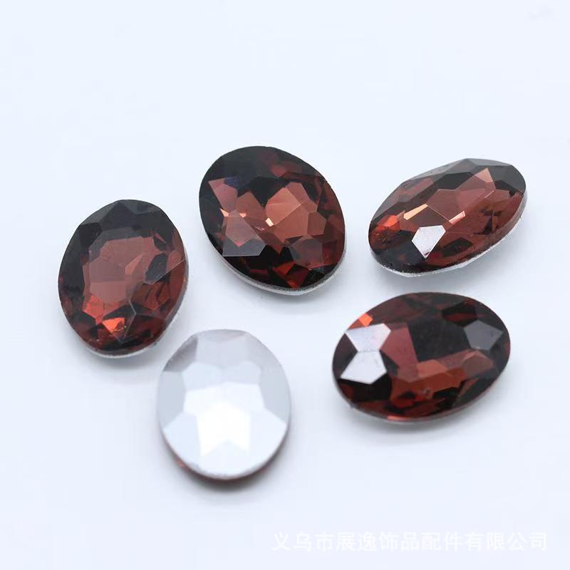 DIY nail art, diamond shoes, bags, hair accessories, clothing and accessories batch. Oval, common color, water diamond, pigeon egg, crystal, glass, zircon Specification image