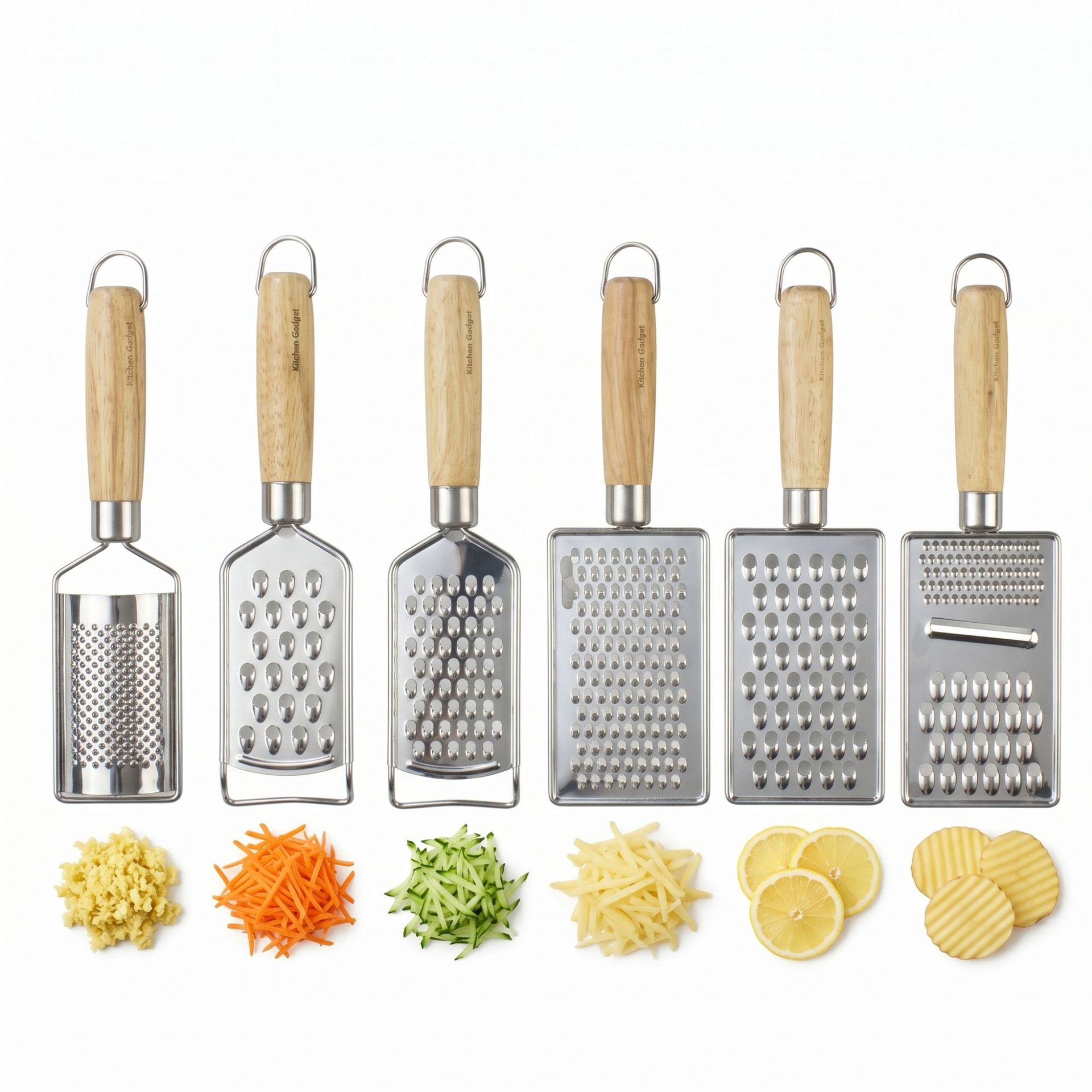 Stainless steel ginger grater, multi-functional radish grater, ginger grinder, lemon grater, cheese grater, flat grater, peeling Item Picture