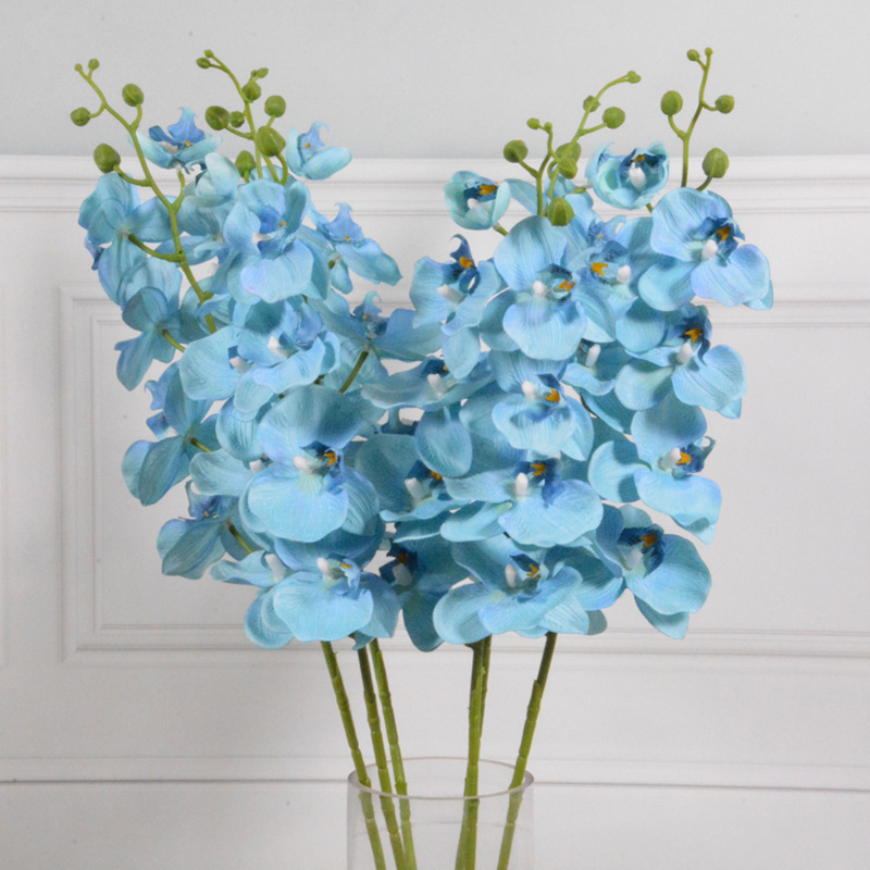 Simulated Phalaenopsis wool fabric, 9-head large Phalaenopsis export, Phalaenopsis fake flower wholesale, hand feel phalaenopsis orchid details Picture