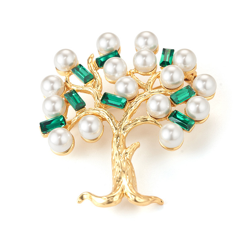 New European and American retro vintage brooches, forest tree trunk replica brooch pins, large tree French light luxury fashion wholesale Item Picture