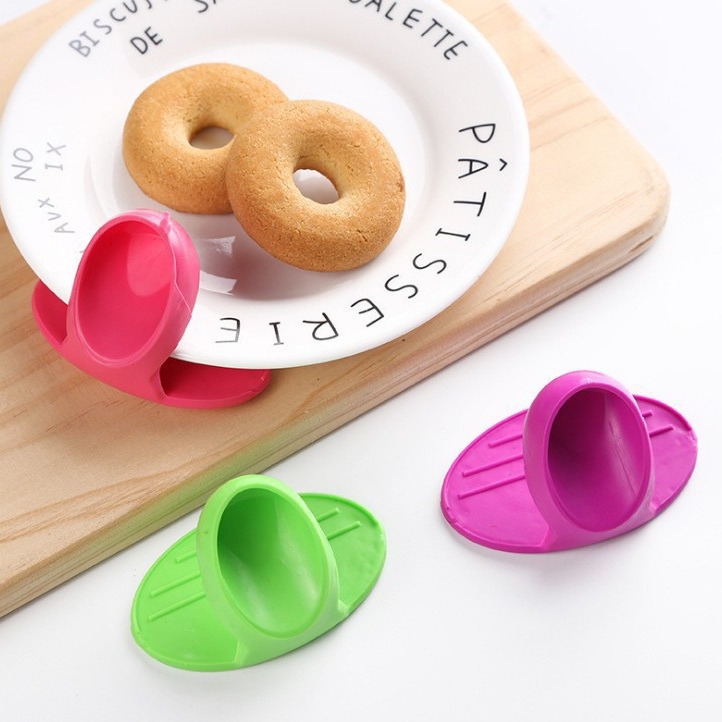 新款 微波炉取碗硅胶隔热手指套 家用厨房加厚耐高温防烫手套批发