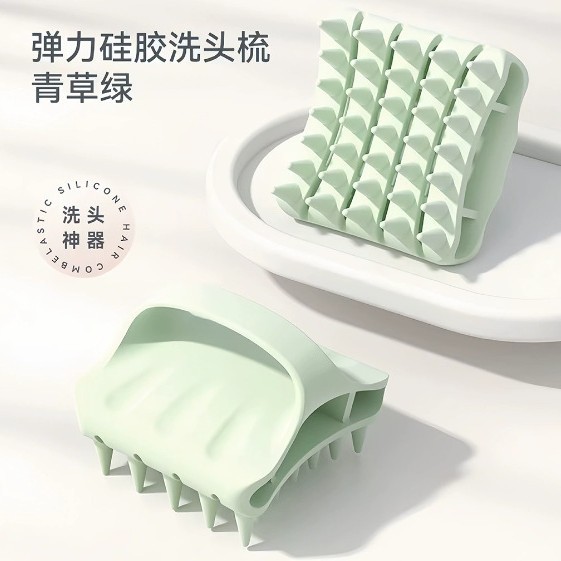 Colored silicone shampoo brush, massage brush, hair and scalp cleaning, head massager, shampoo comb, bath shampoo brush Application Scenario