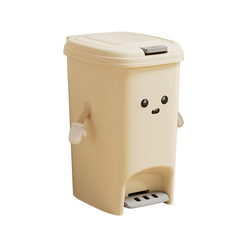 uforu Creative trash can with a high-end home feel, large-capacity kitchen and living room push-pedal double-opening trash can Item Picture