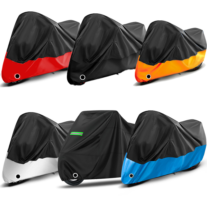 A thick 190T silver-coated fabric motorcycle cover that is a bestseller for cross-border trade, providing rain, sun and dust protection. It is also a silver-coated fabric electric bike cover Application Scenario
