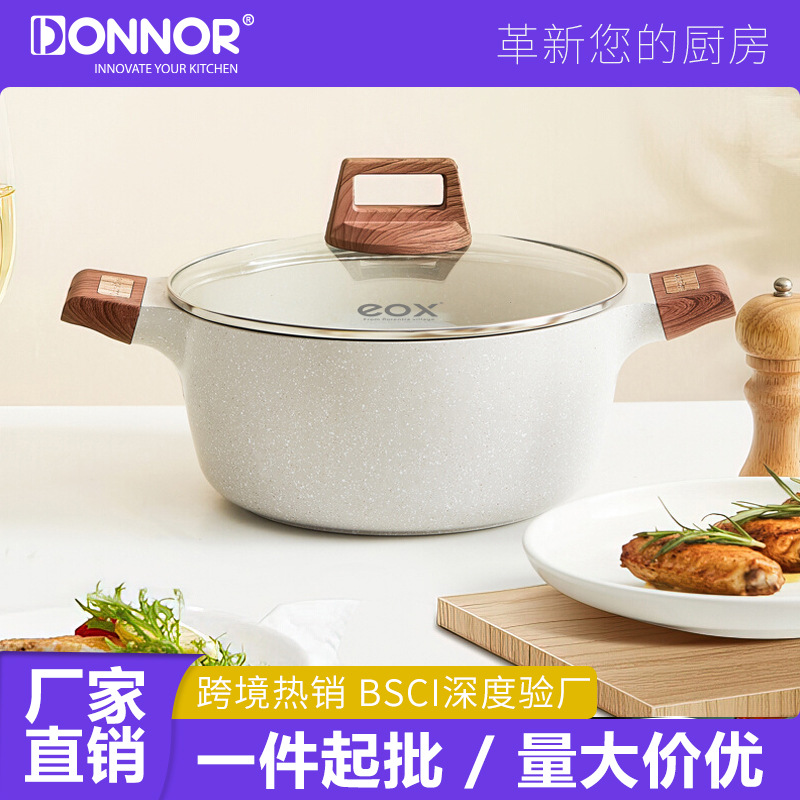 eox olla de piedra de arroz olla antiadherente olla doméstica olla a vapor bimaural olla integral olla de inducción gas especial