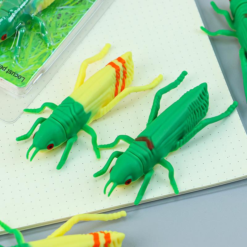 创意仿真蝈蝈圆珠笔儿童趣味文具幼儿园奖品礼品子弹头黑色笔