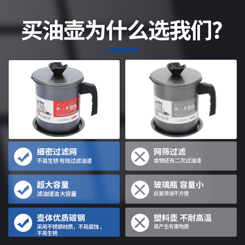 Factory direct supply for kitchen organization, household oil filter jugs, kitchen tools wholesale, oil filter jugs wholesale, cooking oil cans details Picture