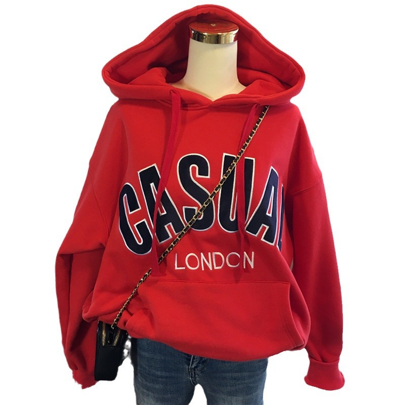 Manufacturer's thickened and fleece 250g hoodie for women in autumn and winter, Korean version for students, loose cec long-sleeved hoodie and jacket, sent on delivery Item Picture