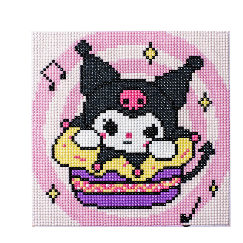 New children's diy diamond painting frame full of diamonds, Kuromi Sanrio cartoon material package, hand-pasted diamonds wholesale Item Picture