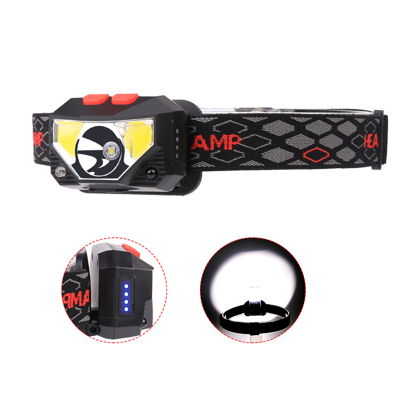 Built-in battery XPG+COB red and white headlamp with battery level display, strong charging sensor, lightweight headlamp Application Scenario
