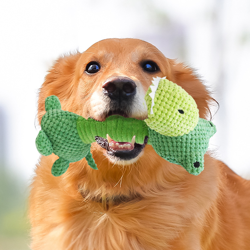 狗狗毛绒发声恐龙玩具耐咬柯基泰迪磨牙自嗨解闷神器宠物用品批发产品图