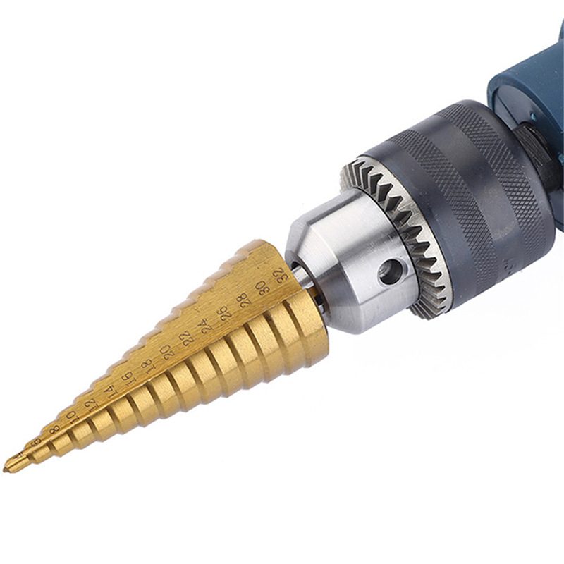 Cross-border best-selling hexagonal handle pagoda drill hand drill drilling tool set, multi-functional woodworking reaming step drill bit Application Scenario