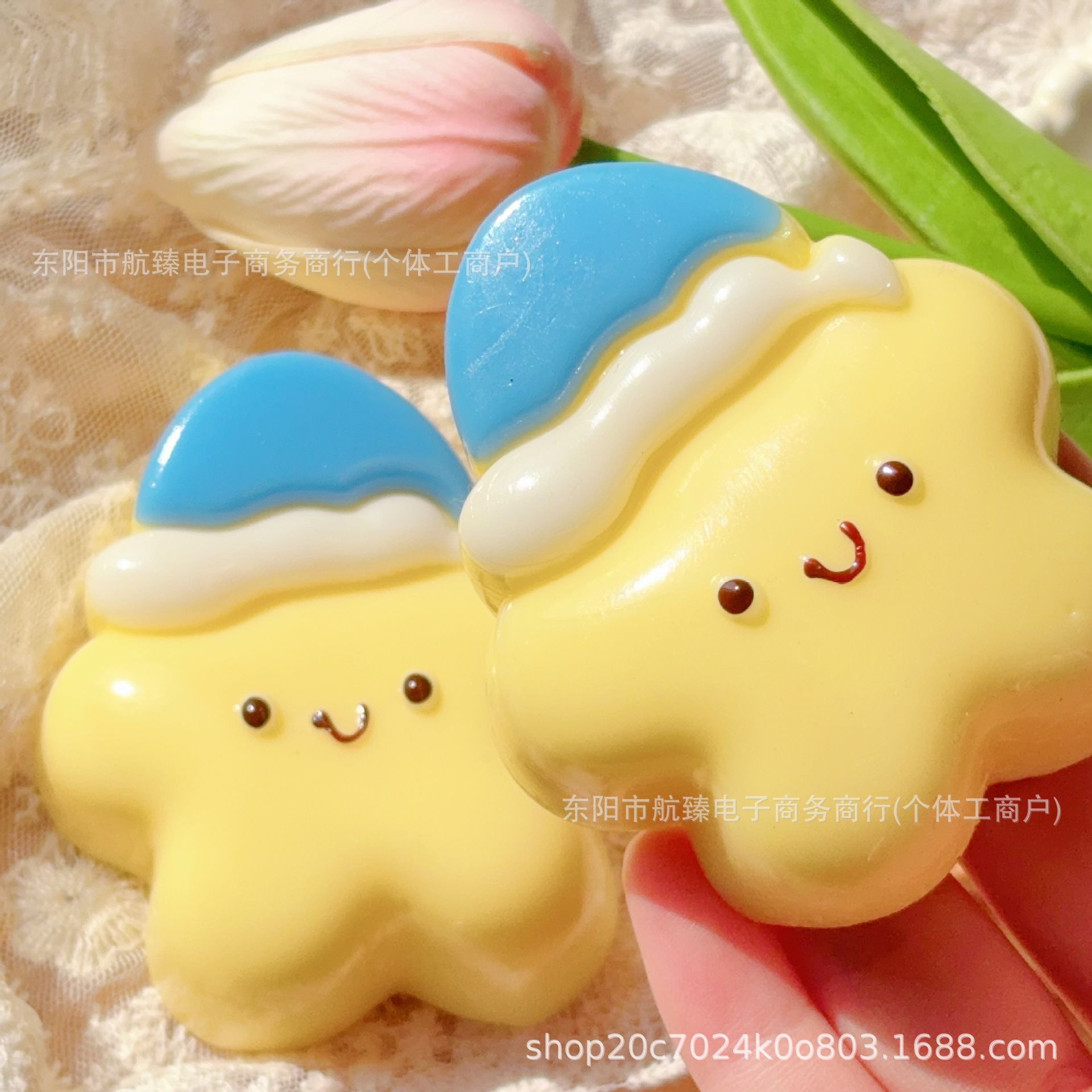 Cute sleeping cap star mud style stress-relieving toy, Good night five-pointed star stress-relieving toy, stress-relieving kneading fun details Picture