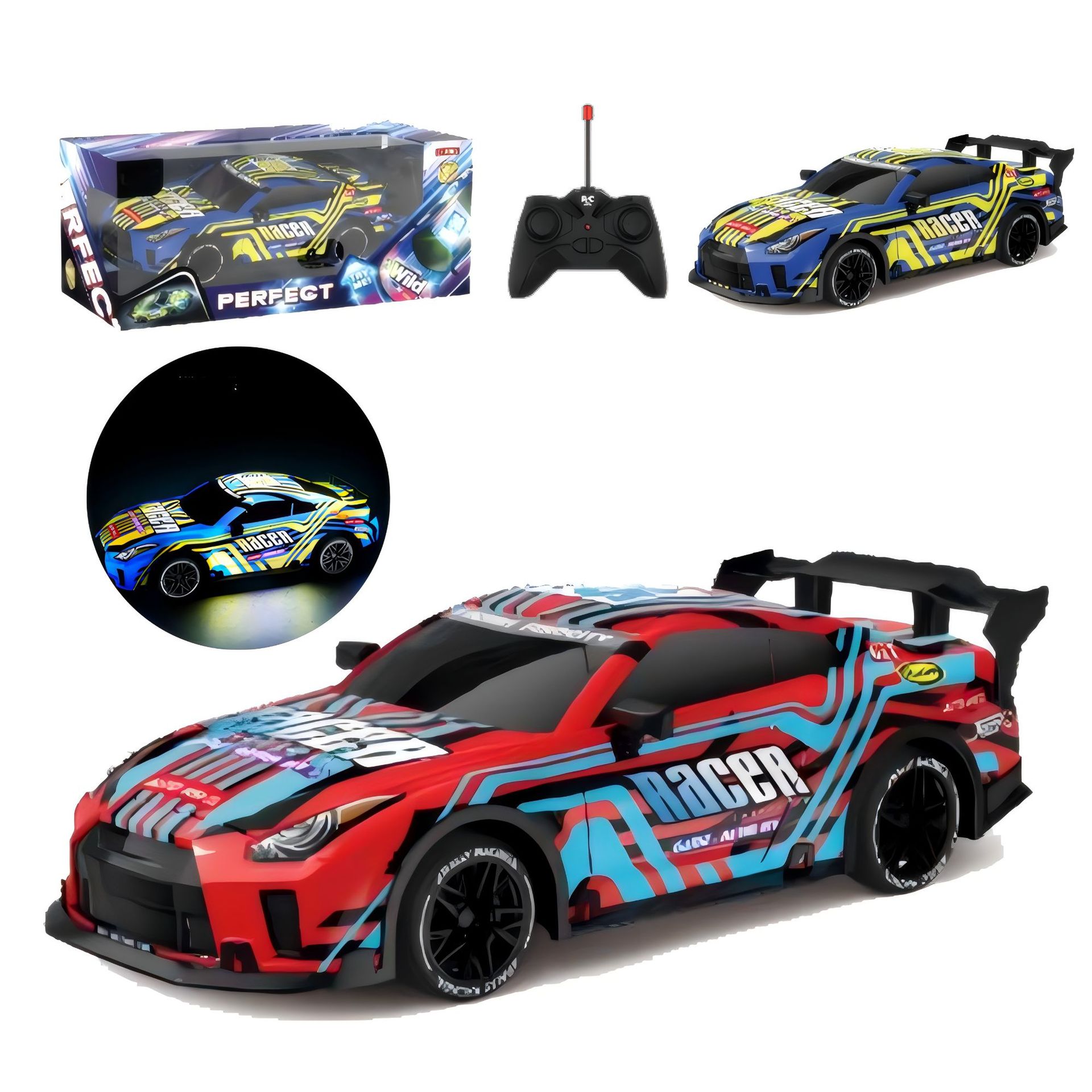 Cross-border 2024 new 1:18 wireless remote control car with light drift, sports car, foreign trade children's toy racing car Item Picture