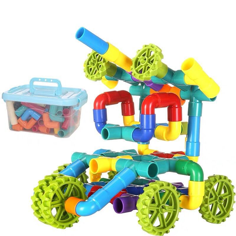 Children's diy plastic building blocks, water pipe toys, cross-border early childhood education, intelligence and interactive building blocks Item Picture