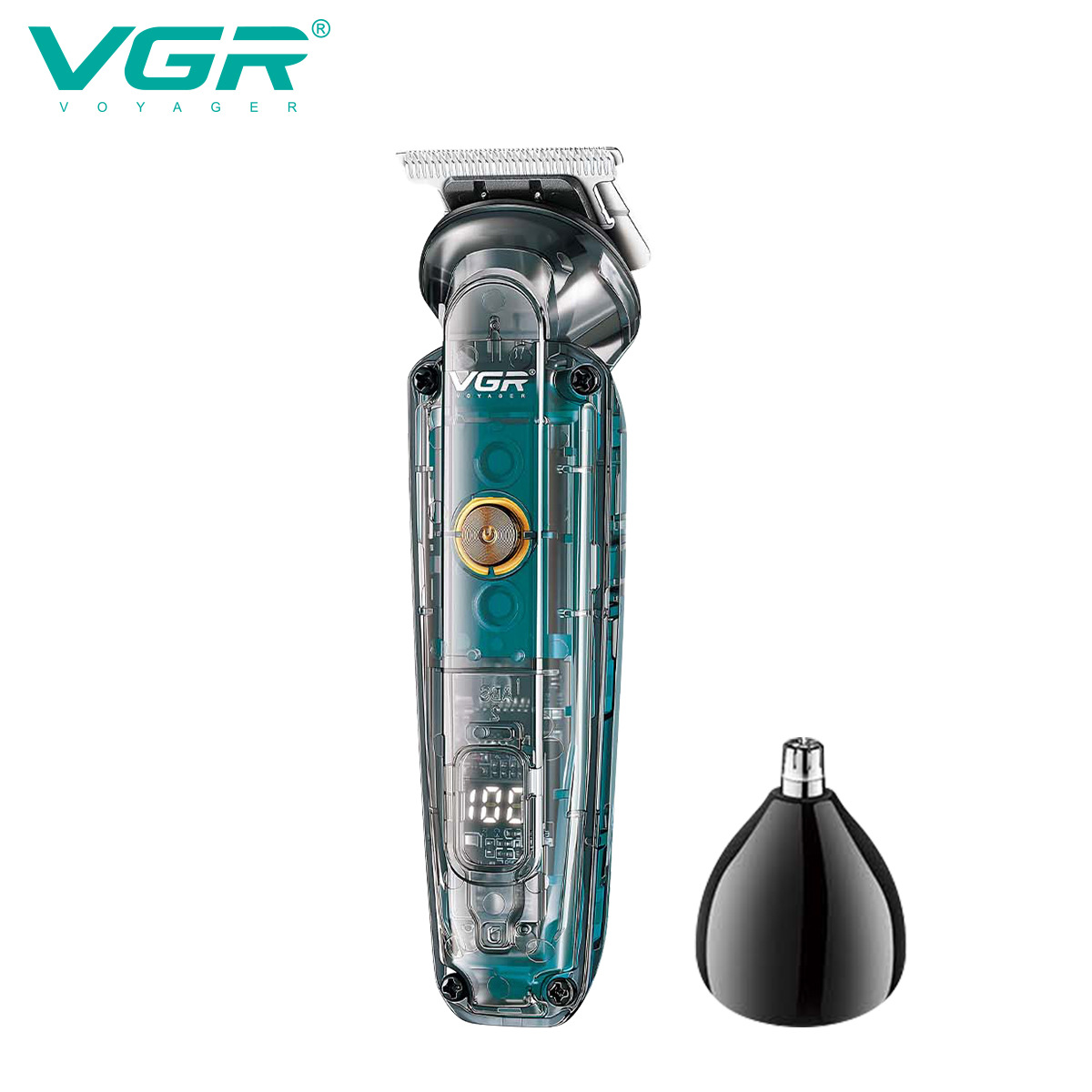 مقص كهربائي منزلي مقاوم للماء في صالون الحلاقة الشفاف التابع لشركة VGR9949. Item Picture