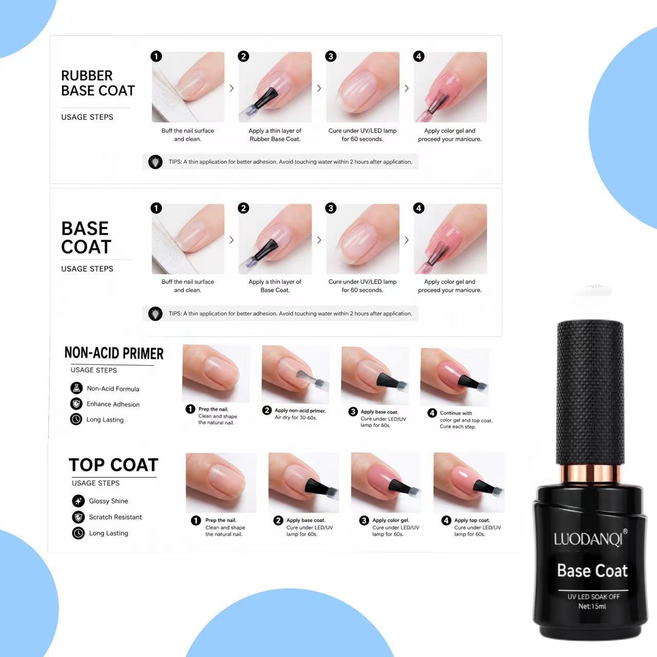 New cross-border functional adhesive, sealing layer, base adhesive, rubber base adhesive, new product for nail art, factory direct sales details Picture
