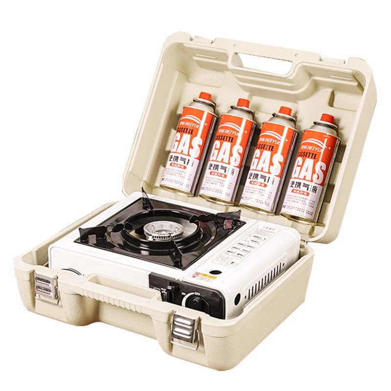Portable magnetic outdoor gas stove, field stove, cookware, gas stove, pot, gas cylinder stove, complete set of gas stove Item Picture