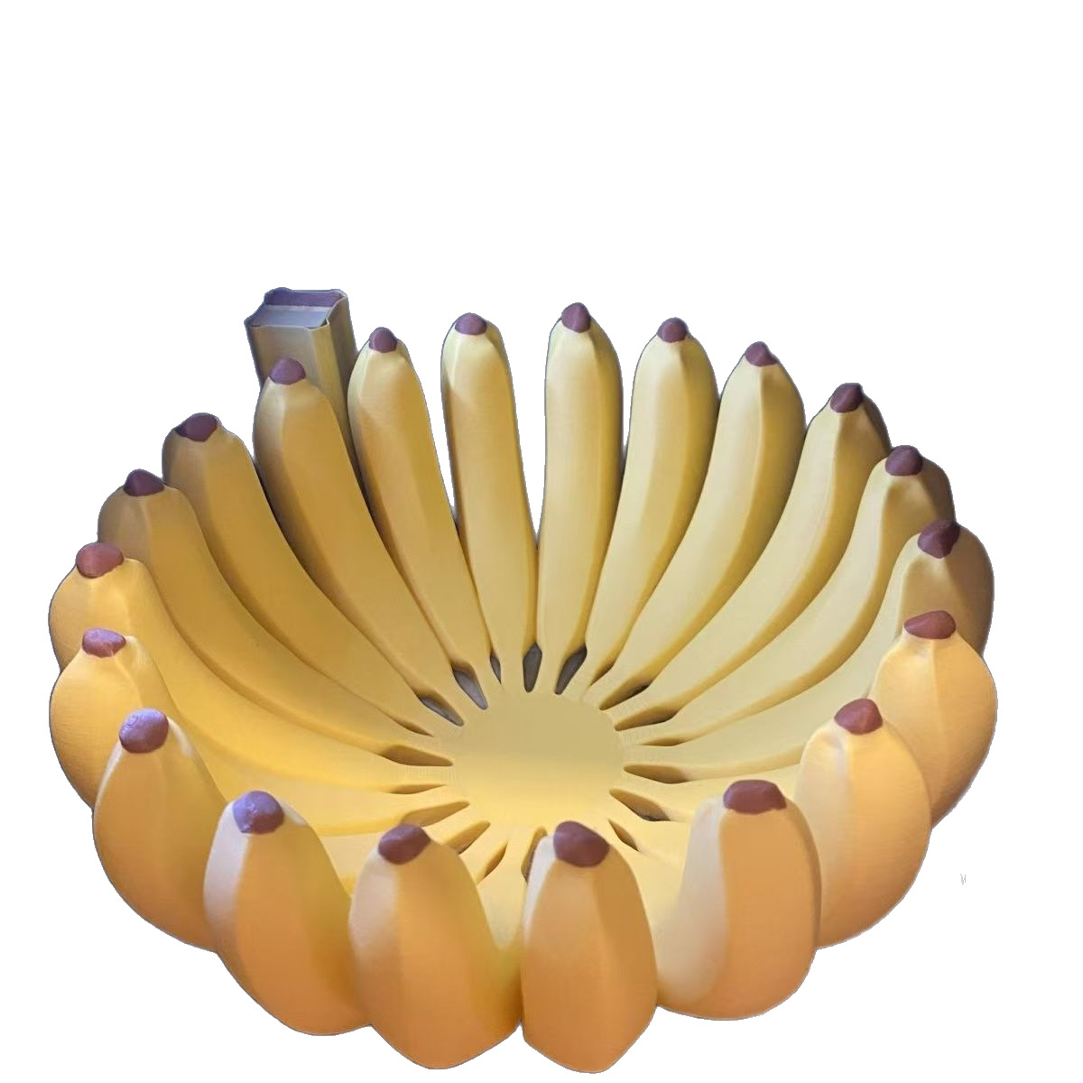 Yellow banana-shaped fruit basket, hand-held vegetable basket, storage box, bamboo storage basket, kitchen plastic basket, organizing and storage supplies Item Picture