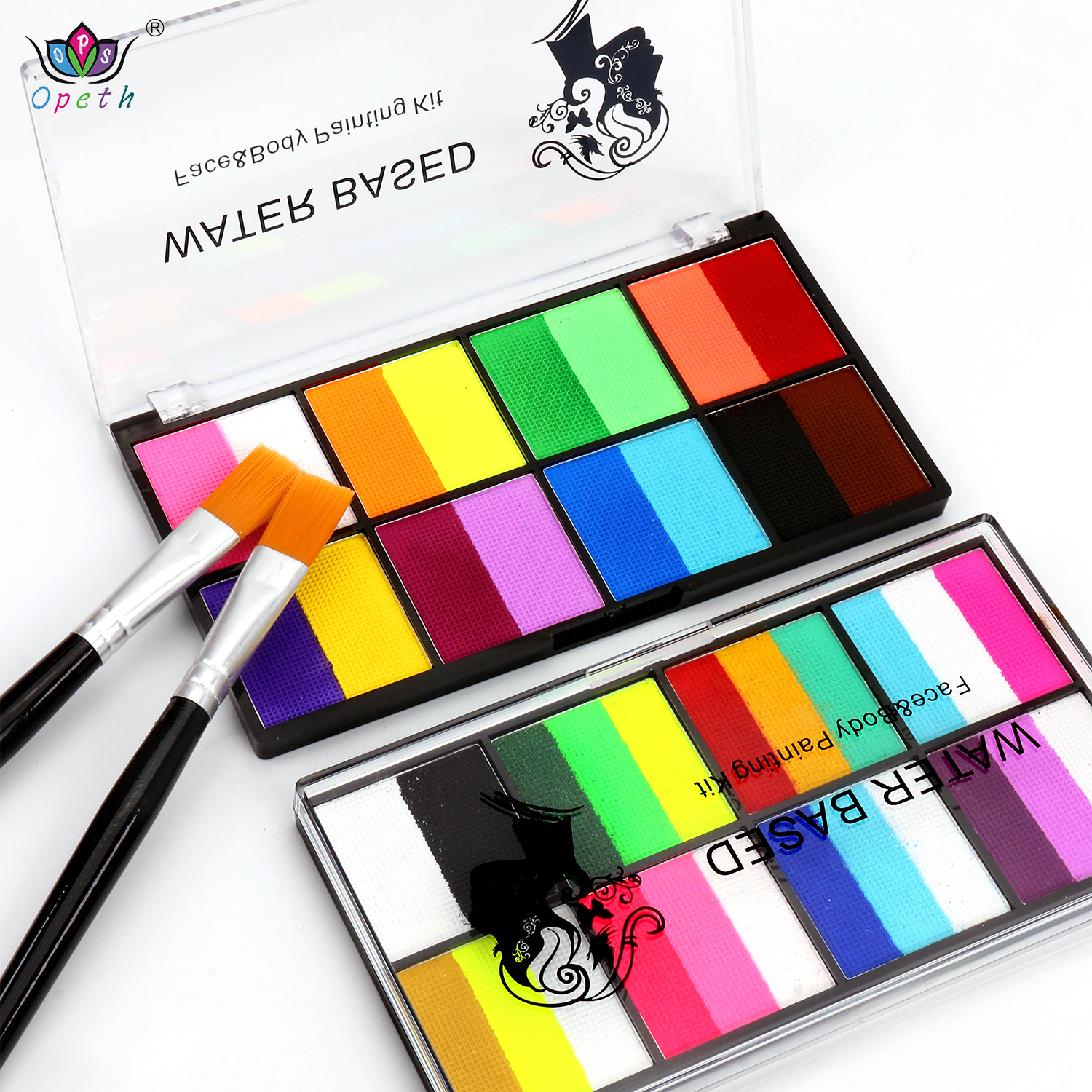 Cross-border 8-panel face color makeup palette, body painting, Halloween face stage performance, watercolor paint Specification image