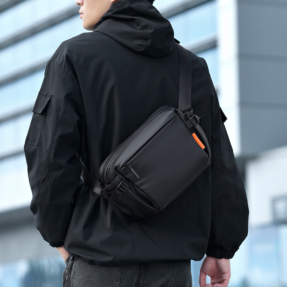 Bolsa de hombre nueva bolsa de cintura de hombre versión coreana bolsa de pecho simple bolsa de hombro simple bolsa de cintura deportiva bolsa de hombro simple de gran capacidad