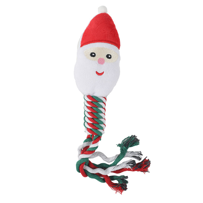 Wholesale of pet Christmas supplies, chewing toys, teething and cleaning ropes, cotton rope toys, and interactive toys for dogs to relieve boredom Item Picture