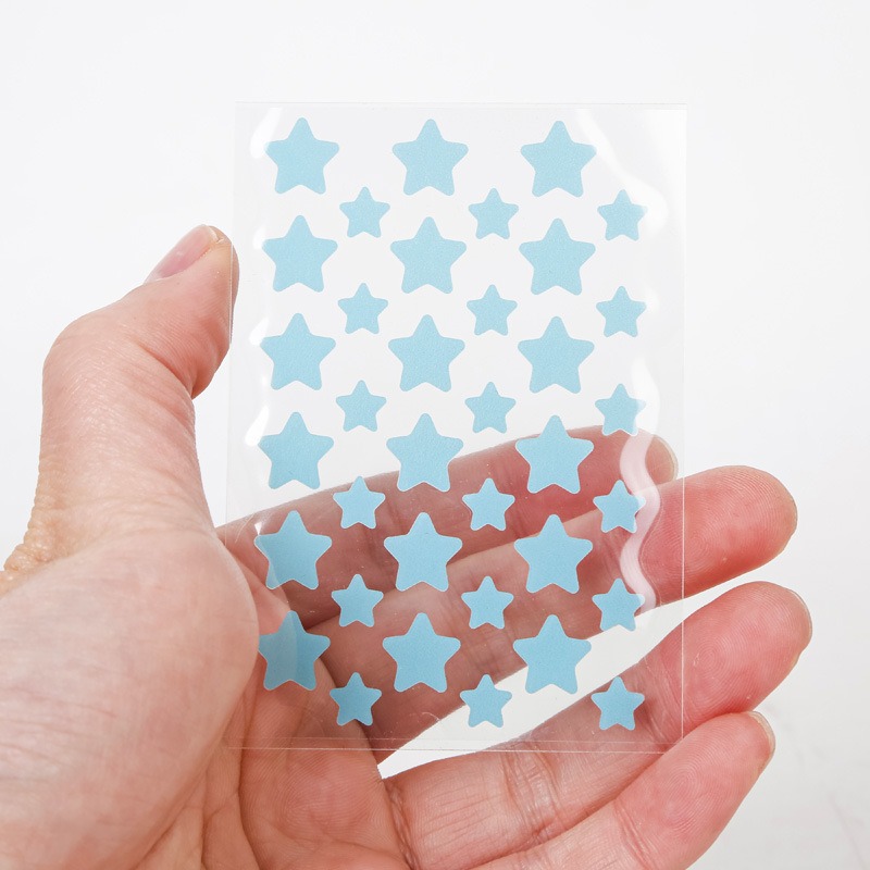 跨境工厂五角星痘痘贴日夜用祛痘贴纸塑袋星星痘痘贴水胶体祛痘贴产品图