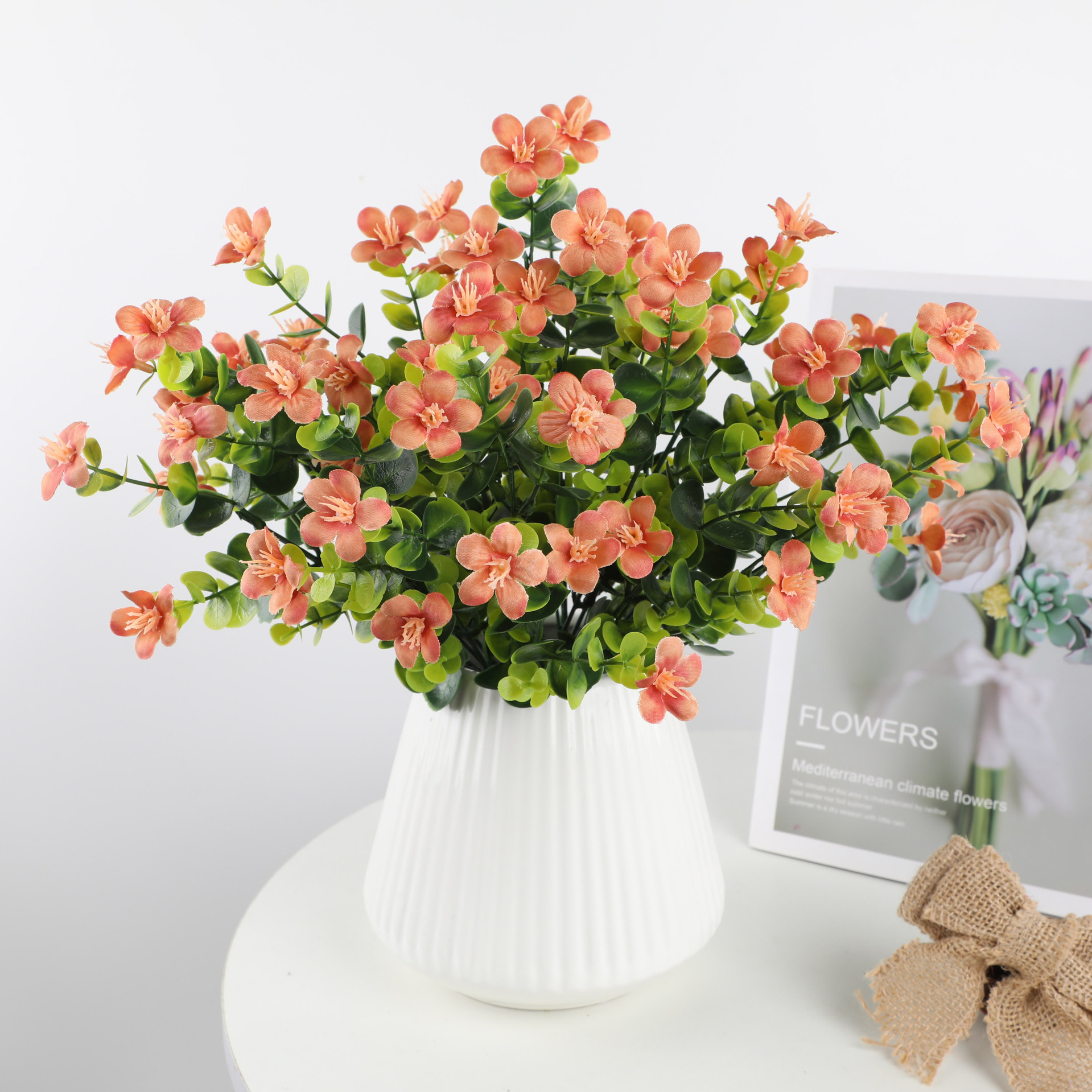 仿真花DIY发饰配件/假花/5朵塑膠花/仿真花/假花批发细节图