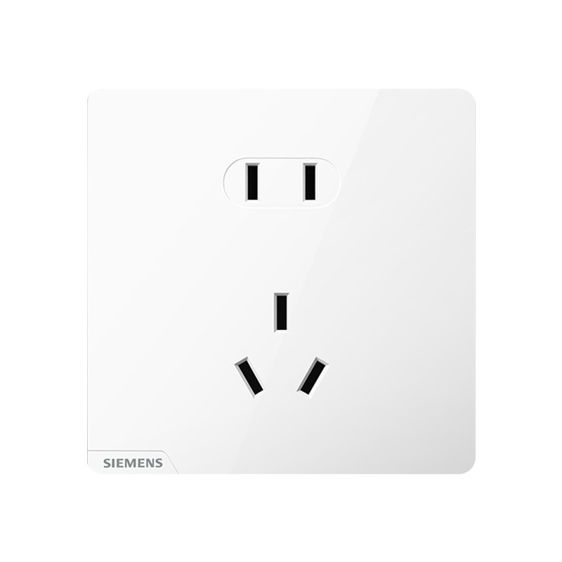 SIEMENS/ German Siemens wall switch socket Haocai series, elegant white five-hole large panel, borderless Item Picture